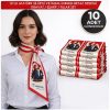 10'lu Atatürk Silüetli ve İmzalı Kırmızı-Beyaz Desenli Kravat / Eşarp / Fular Set