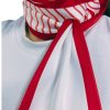 10'lu Atatürk Silüetli ve İmzalı Kırmızı-Beyaz Desenli Kravat / Eşarp / Fular Set
