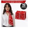 10'lu Ayyıldız Desenli Türk Bayraklı Kravat / Eşarp / Fular Set