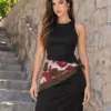 Tarzını Seç Çift Taraflı Baskılı Fular 70 x 70 cm - Kahverengi Bordo