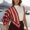 Tarzını Seç Çift Taraflı Baskılı Fular 70 x 70 cm - Bordo Retro