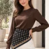 Tarzını Seç Desenli Fular 70 x 70 cm - Siyah Turuncu