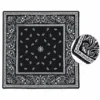 Tarzını Seç Desenli Dantel Oya Kesim Fular / Bandana 70 x 70 cm - Siyah Klasik