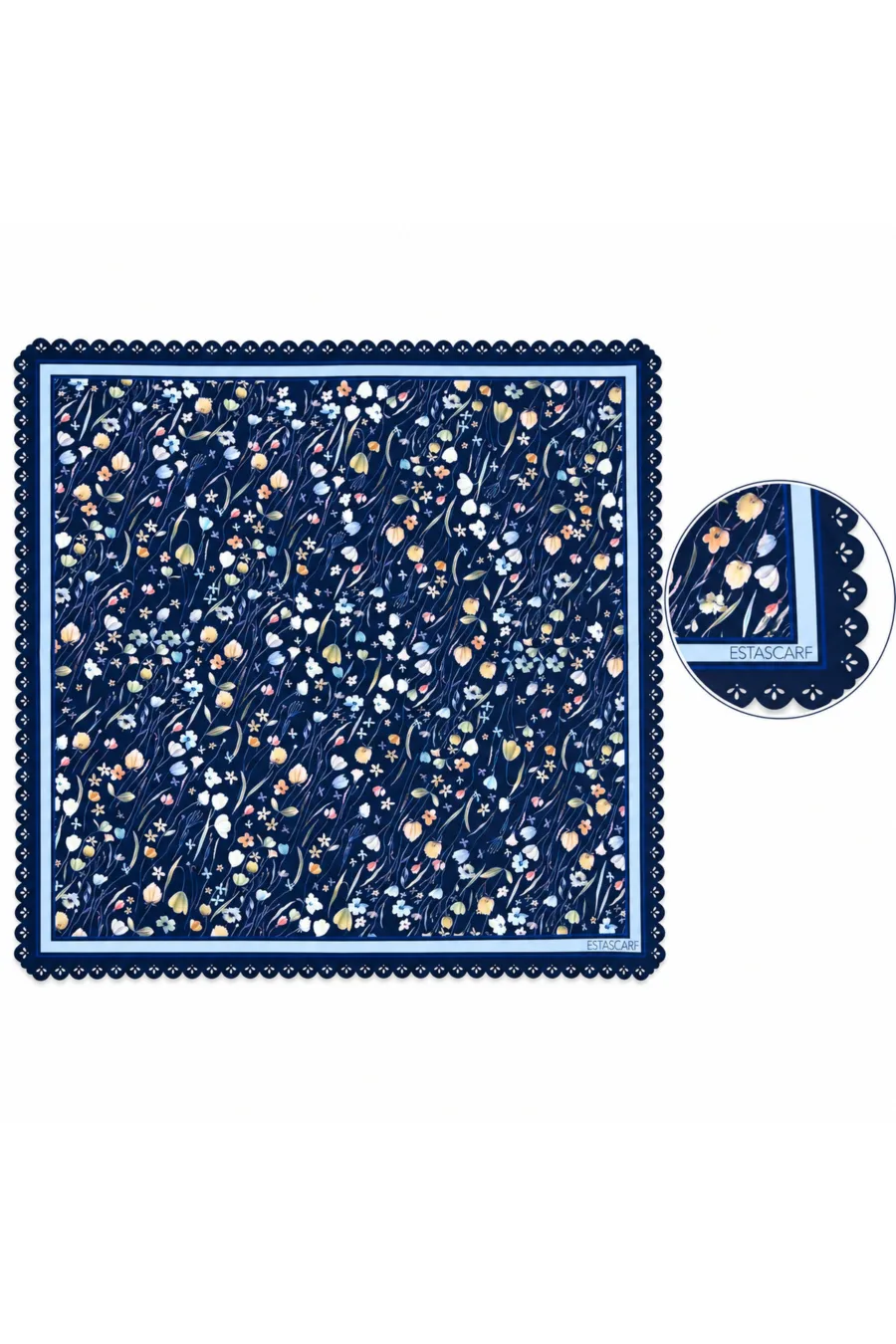 1_org_zoom-347 Tarzını Seç Desenli Dantel Oya Kesim Fular / Bandana 70 x 70 cm