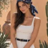 1_org_zoom-349 Tarzını Seç Desenli Dantel Oya Kesim Fular / Bandana 70 x 70 cm
