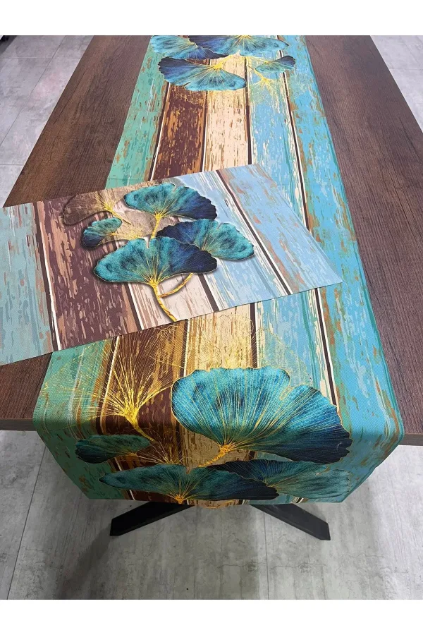 3 Boyutlu Desenli Runner Örtüsü Ve Amerikan Servisi 40 X 140 - 4 Adet 3 Boyutlu Desenli Runner Örtüsü Ve Amerikan Servisi 40 X 140 - 4 Adet