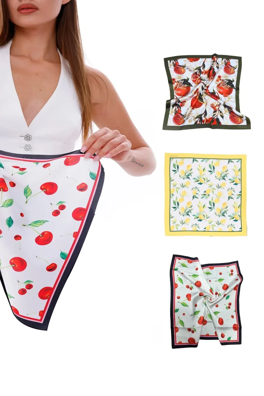 3'lü Meyve Fular Set Estascarf