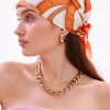 Altın Zincir Model Fular Bandana Şal Estascarf 70x70 Cm