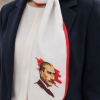 Atatürk Beyaz Çizgili Türk Bayraklı 85x25cm Kravat Fular 100'lü