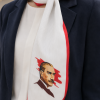 Atatürk Beyaz Çizgili Türk Bayraklı 85x25cm Kravat / Eşarp / Fular