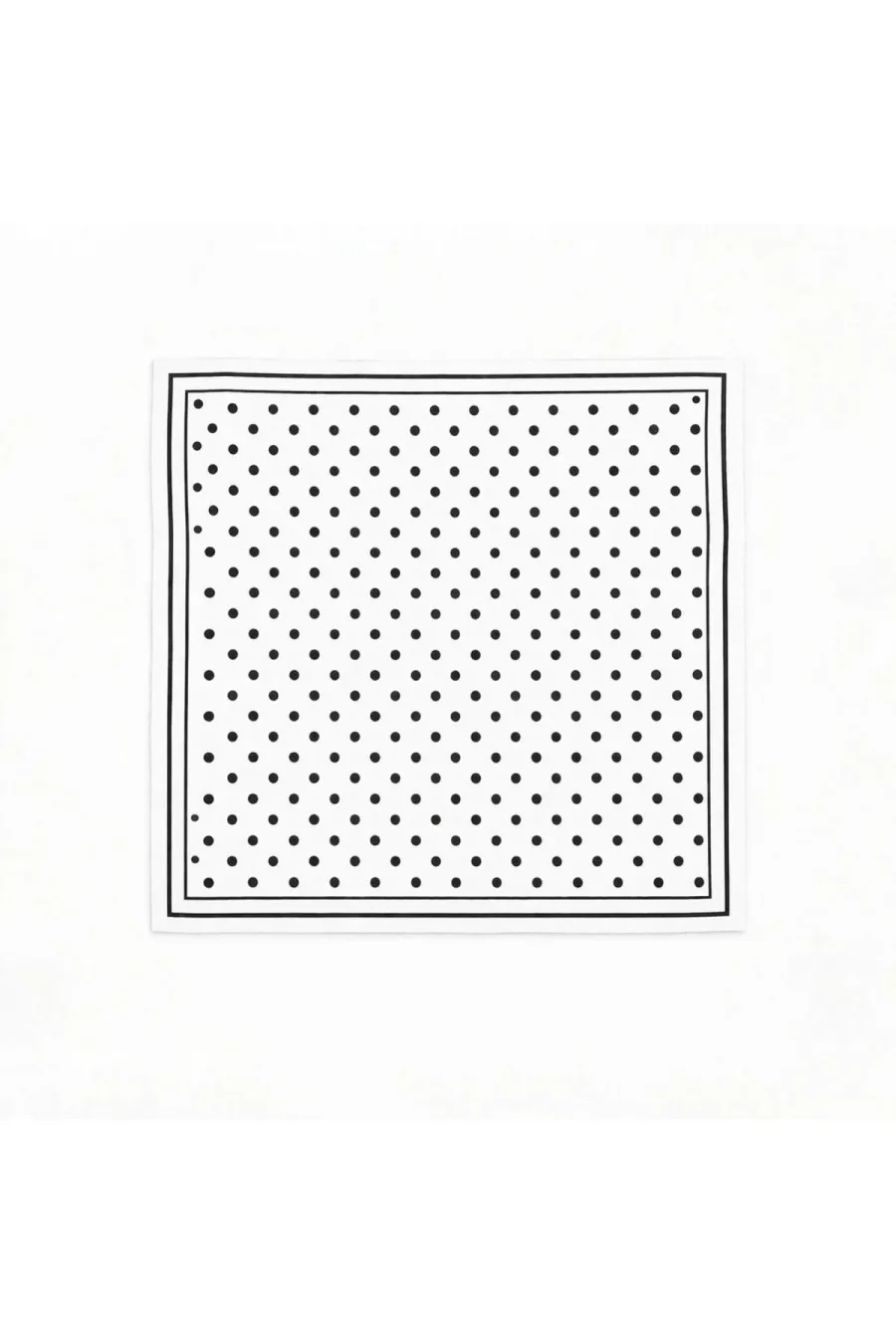 Beyaz Puantiye Model Fular Bandana Şal Estascarf 70x70 Cm