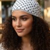 Beyaz Puantiyeli Fular Bandana Estascarf 48x48 Cm