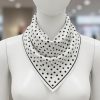 Beyaz Puantiyeli Fular Bandana Estascarf 48x48 Cm