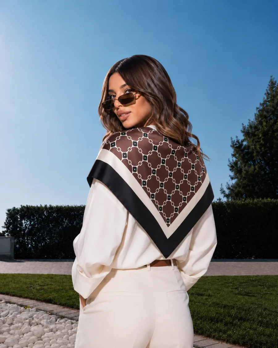 Desenli Fular Estacraft Şal Bandana 70x70cm