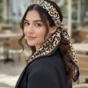Desenli Fular Leopar Estacraft Şal Bandana 70x70cm