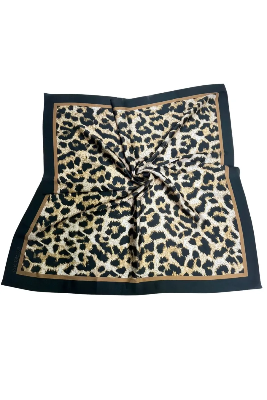 Desenli Fular Leopar Estacraft Şal Bandana 70x70cm