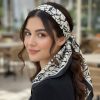 Desenli Fular Mermer Estacraft Şal Bandana 70x70cm