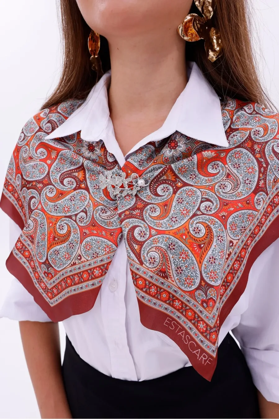 Doğu Esintisi Model Fular Bandana Şal Estascarf 70x70 Cm