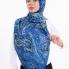 Gece Dalgaları Desenli Şifon Saten Şal - 70x170 cm