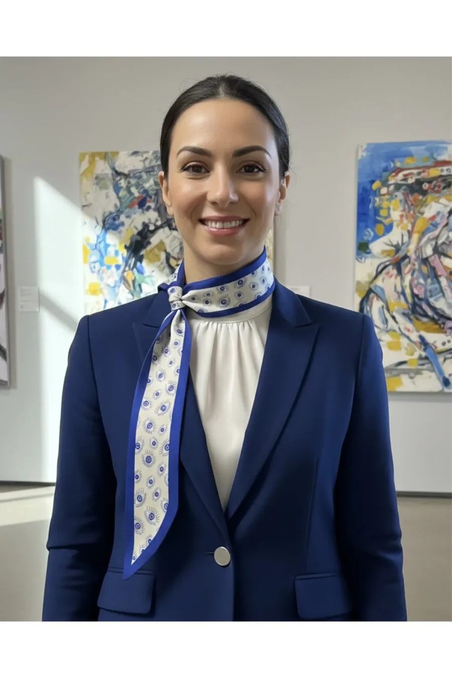 Gece Gözü Şeritli Fular Bandana Estascarf 7,5x100cm
