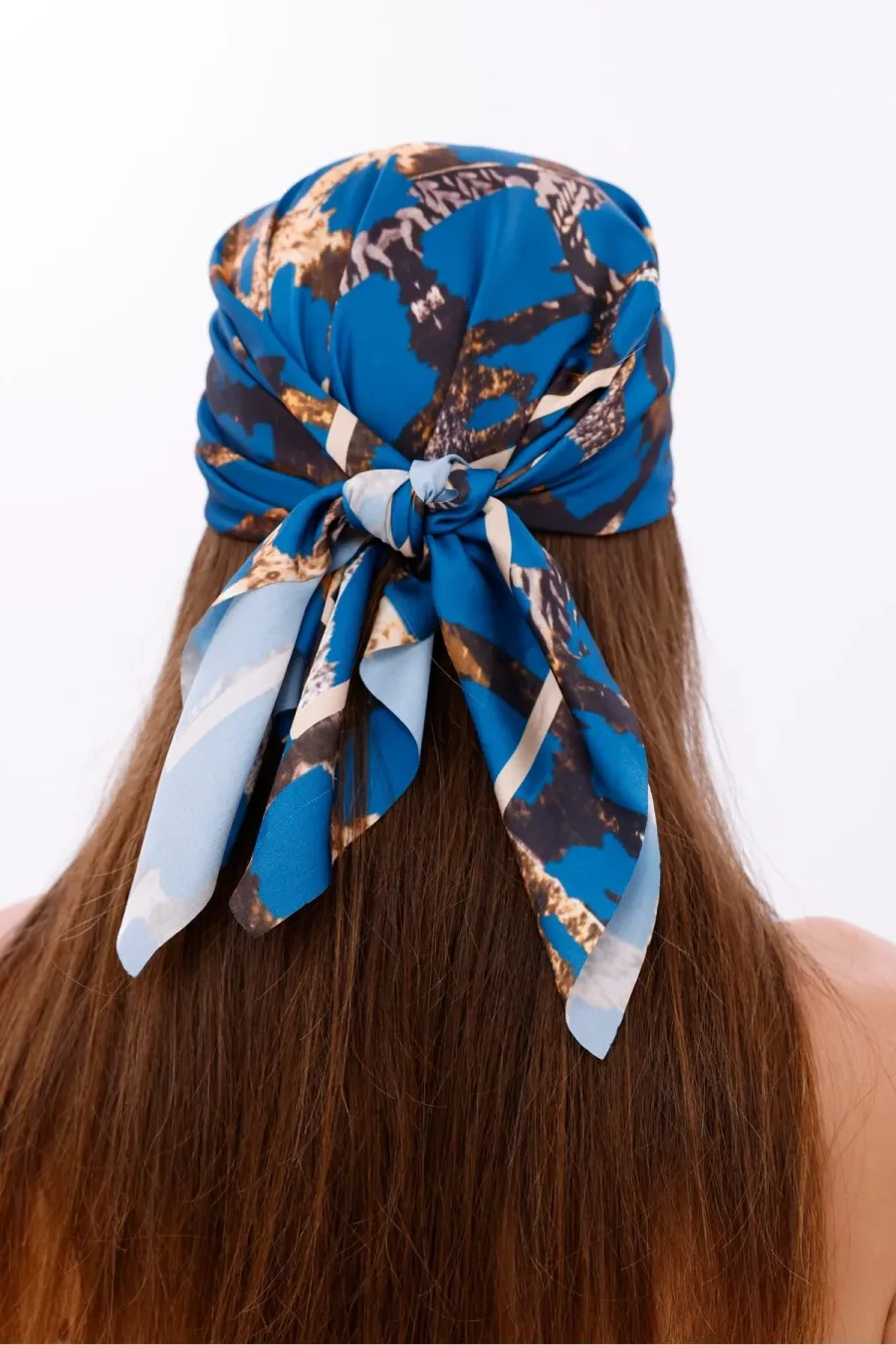 Gece Leoparı Model Fular Bandana Şal Estascarf 70x70 Cm