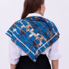 Gece Leoparı Model Fular Bandana Şal Estascarf 70x70 Cm