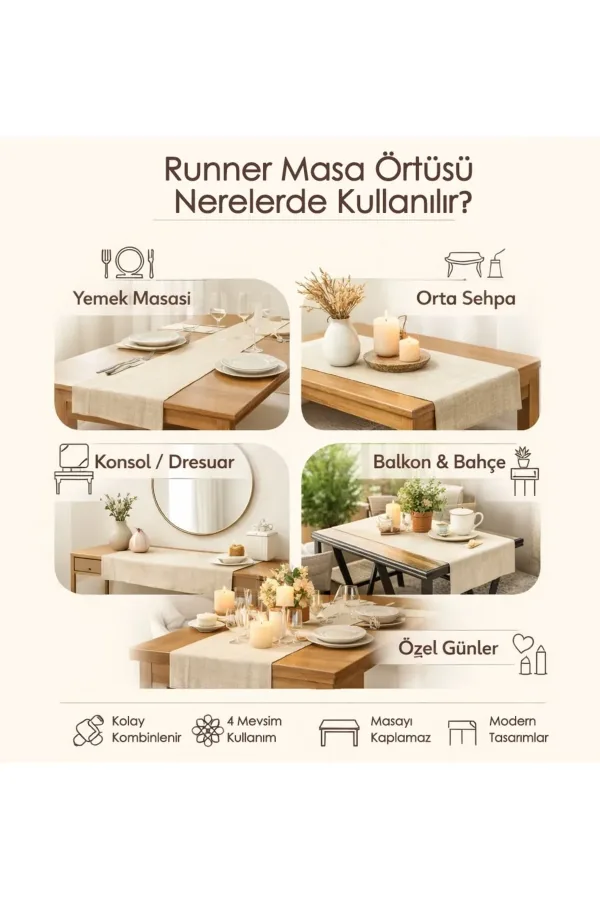 Geometrik Desenli Runner 40 X 140