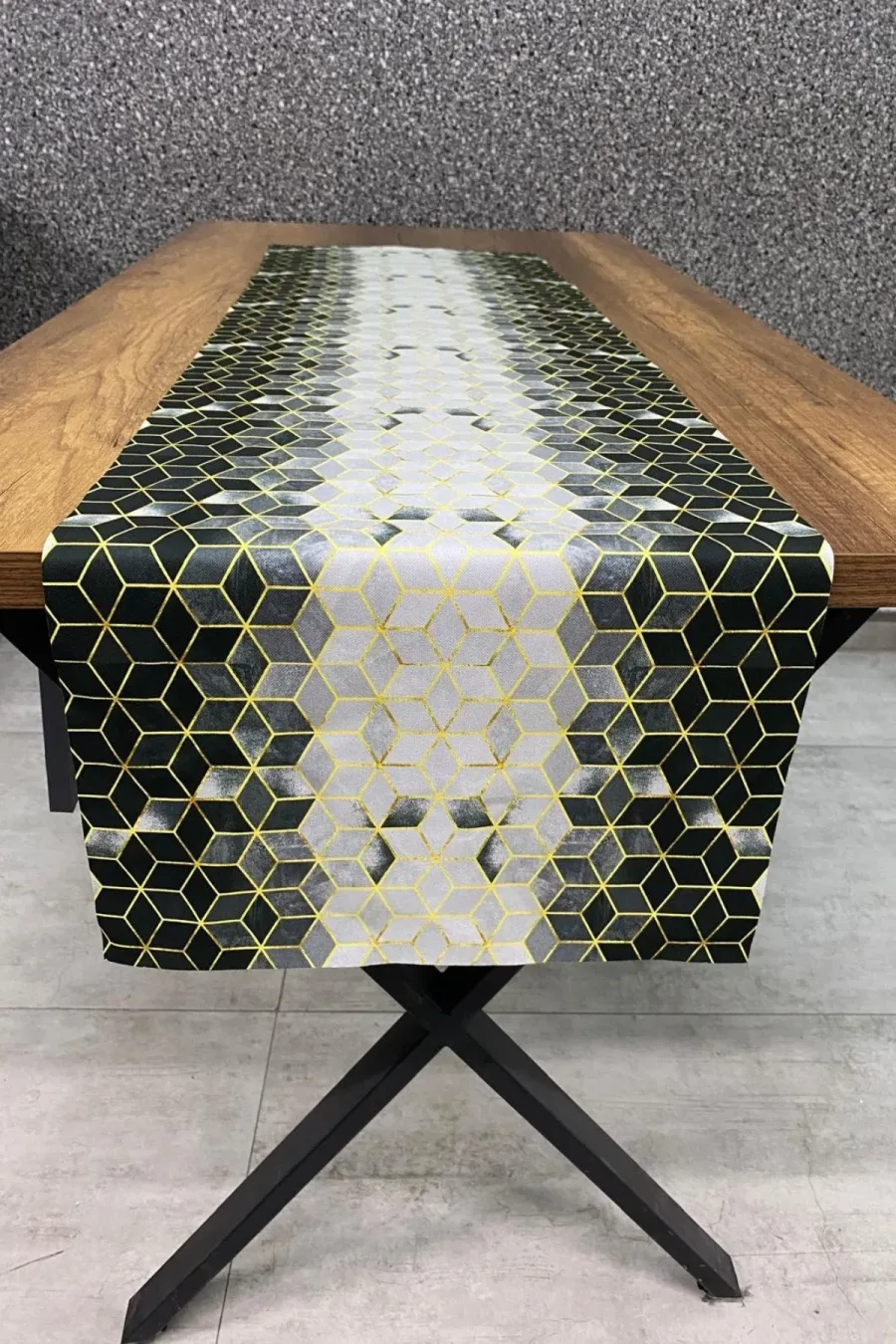 Geometrik Desenli Runner 40x140 Cm