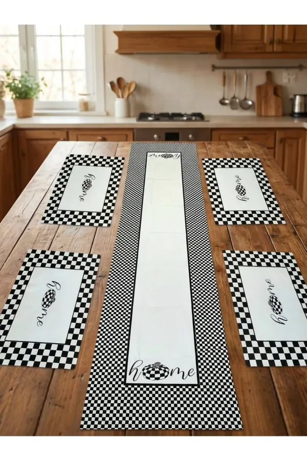 Home Desenli Desenli Runner & 4’lü Kare Supla Takım Home Desenli Desenli Runner & 4’lü Kare Supla Takım