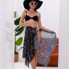 İç Gösterir Transparan Pareo - Bandana Çiçeği Model 150x95 Cm