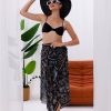 İç Gösterir Transparan Pareo - Bandana Çiçeği Model 150x95 Cm