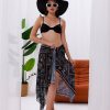 İç Gösterir Transparan Pareo - Bandana Çiçeği Model 150x95 Cm