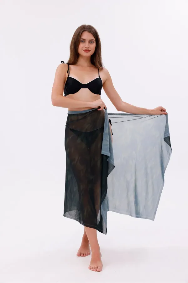 İç Gösterir Transparan Pareo - Gölgeli Zarafet Model 150x95 Cm