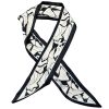 Kadife Çiçek Şeritli Fular Bandana Estascarf 7,5x100cm