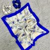 Kadın Dijital Baskılı Göz Fular & Simit Toka Seti – 1 Fular (48×48 cm) + 2 Simit Toka