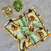 Kadın Dijital Baskılı Göz Fular & Simit Toka Seti – 1 Fular (48×48 cm) + 2 Simit Toka