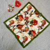 Kadın Dijital Baskılı Nar Fular & Simit Toka Seti – 1 Fular (48×48 cm) + 2 Simit Toka