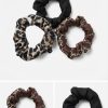 Kadın Leopar Dijital Baskılı Simit Toka 3'lü Set – 10 cm Çap