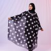 Kimono Pareo - Tesettür Pareo - Puantiyeli Siyah 240x135 Cm