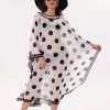 Kimono Pareo - Tesettür Pareo - Puantiyeli Beyaz 240x135 Cm