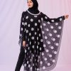 Kimono Pareo - Tesettür Pareo - Puantiyeli Siyah 240x135 Cm