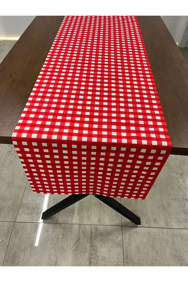 Kırmızı Beyaz Kareli Runner Örtüsü 40 X 140 Kırmızı Beyaz Kareli Runner Örtüsü 40 X 140