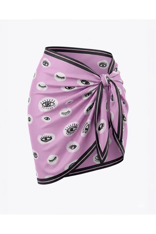 Kısa Pareo - Pembe Göz Model 150x50 Cm Kısa Pareo - Pembe Göz Model 150x50 Cm