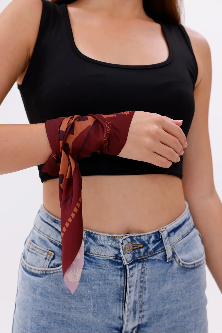 Koyu Bordo Terrazzo - Madrid Model Fular Estascarf