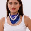Koyu Mavi Zincir Desenli - Efes Model Fular Estascarf