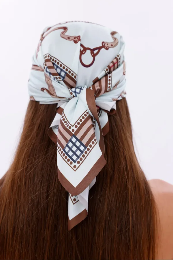 Kraliyet Deseni Model Fular Bandana Şal Estascarf 70x70 Cm