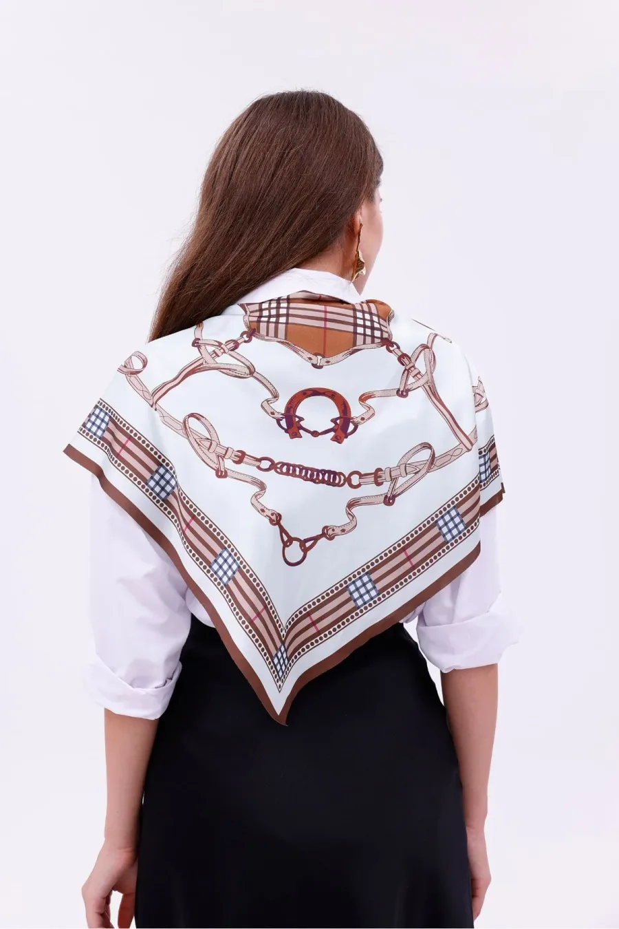 Kraliyet Deseni Model Fular Bandana Şal Estascarf 70x70 Cm