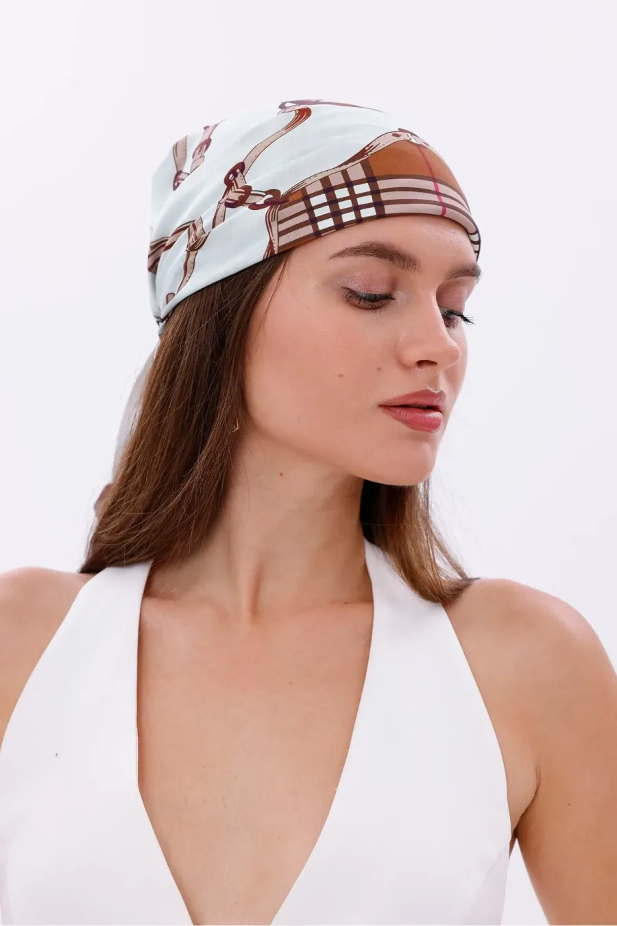 Kraliyet Deseni Model Fular Bandana Şal Estascarf 70x70 Cm