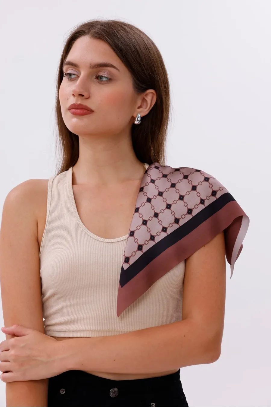 Krem Terrazzo - Amsterdam Model - Fular Estascarf