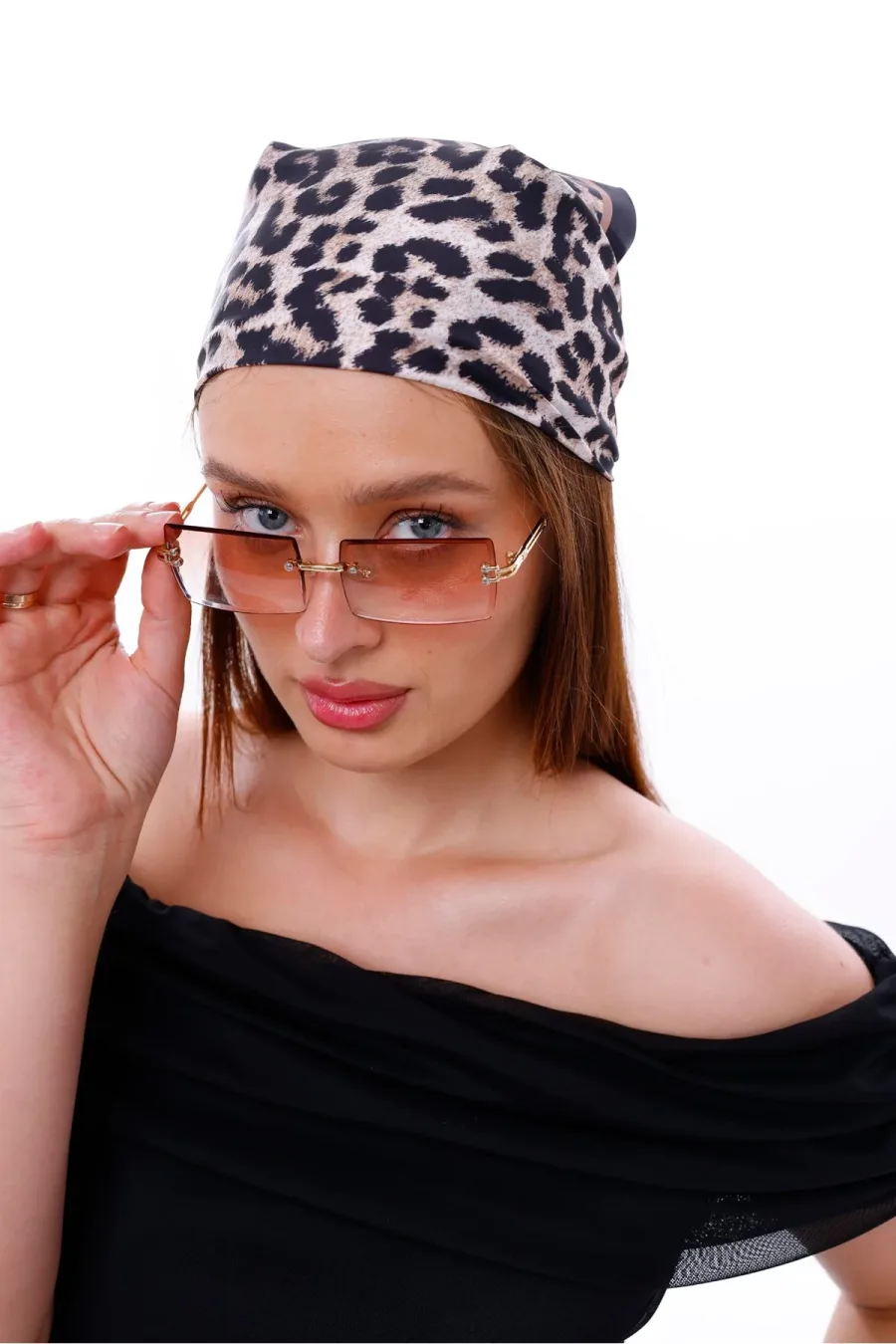 Leopar Desenli Fular Estascarf